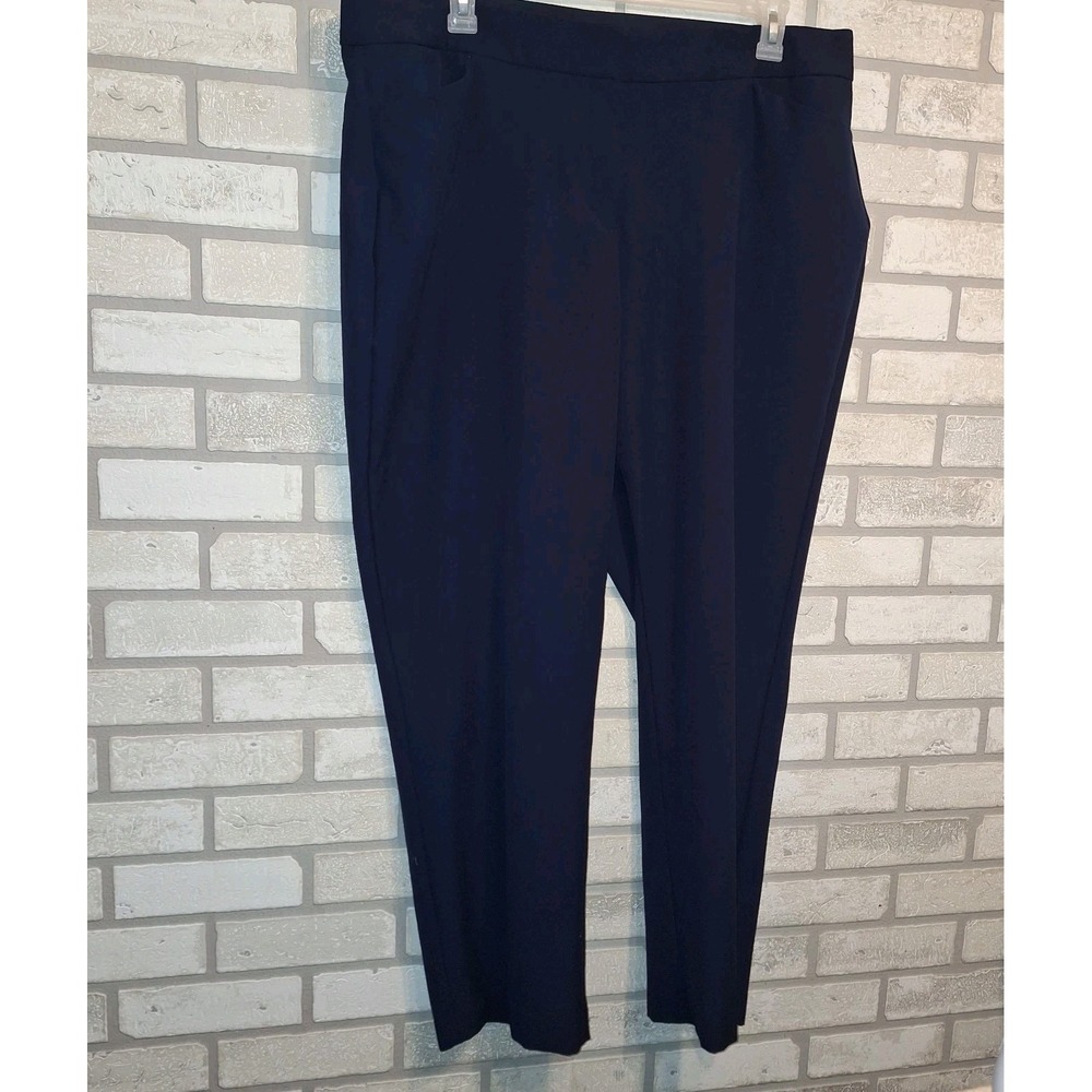 JM Collection Womens Plus Size 20W Pants Blue Curvy-Fit Straight-Leg Tummy Panel